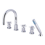 Kingston Brass Concord 5-Piece Roman Tub Faucet Polished Chrome