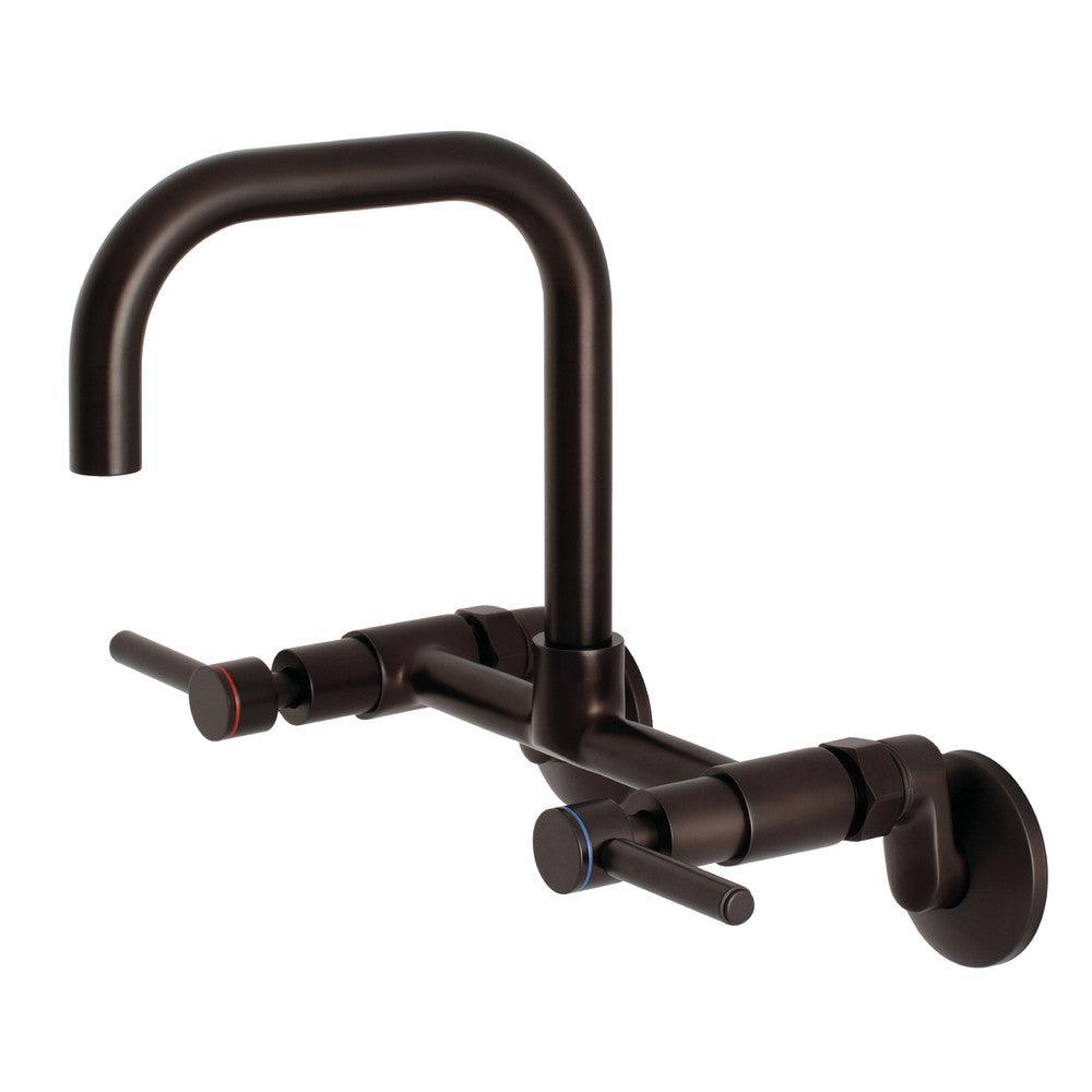 Kingston Brass Concord 8 in. Adjustable Center Wall Mount Kitchen Faucet (KS813) Oil Rubbed Bronze
