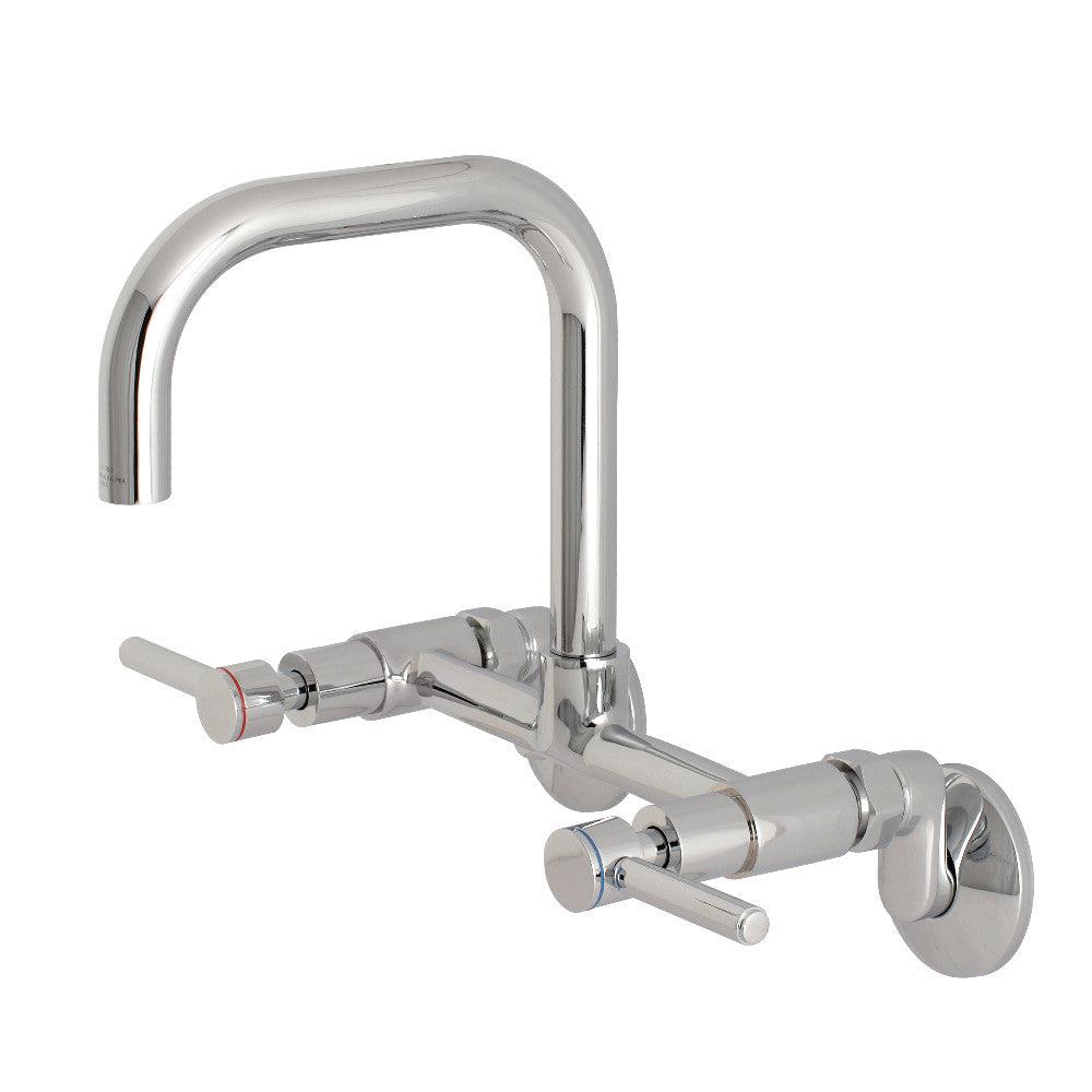 Kingston Brass Concord 8 in. Adjustable Center Wall Mount Kitchen Faucet (KS813) Polished Chrome