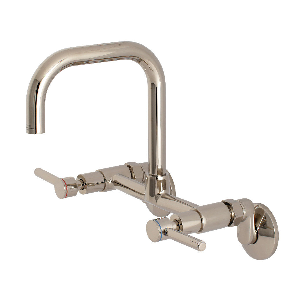 Kingston Brass Concord 8 in. Adjustable Center Wall Mount Kitchen Faucet (KS813) Polished Nickel