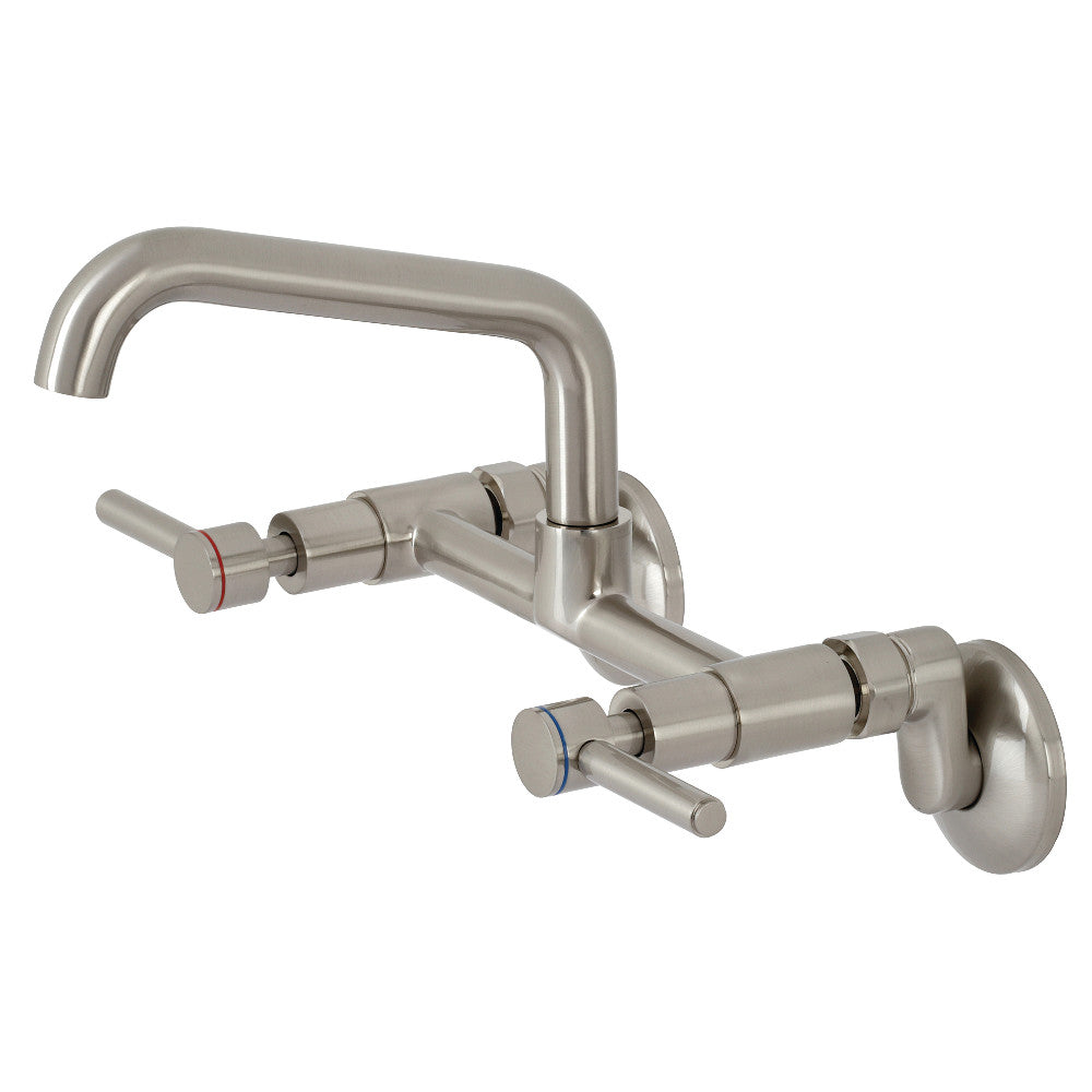 Kingston Brass Concord Two-Handle Wall-Mount Kitchen Faucet (KS823SN) Brushed Nickel