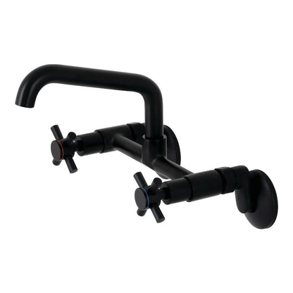 Kingston Brass Concord Two-Handle Wall-Mount Kitchen Faucet, Matte Black (KS423MB) 