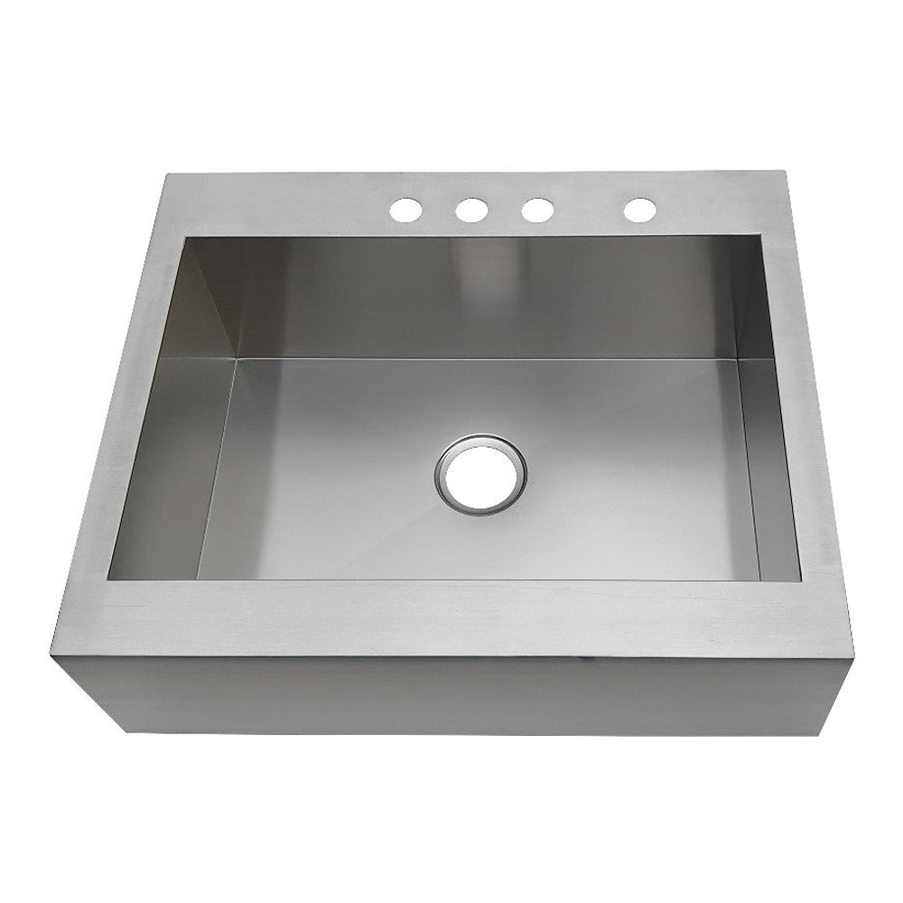 Kingston Brass Edinburg Drop-In 30 Inch Single Bowl Kitchen Sink, Brushed (GKTSF302494) 