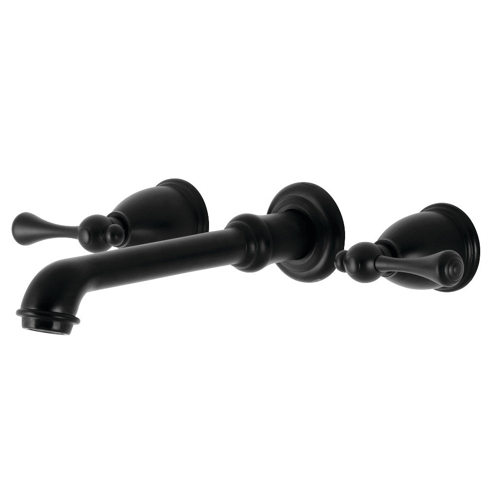 Kingston Brass English Country 2-Handle Wall Mount Roman Tub Faucet (KS7021BL) Matte Black