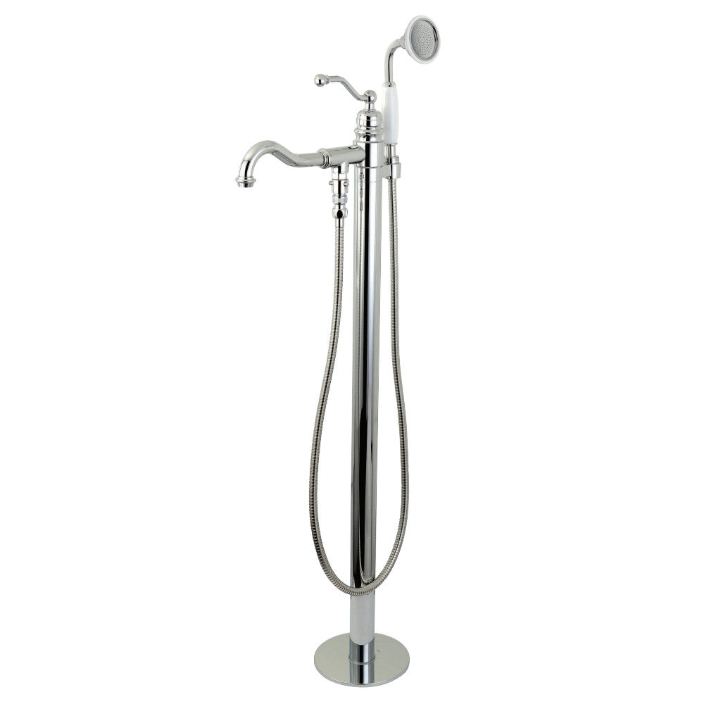 Kingston Brass English Country Freestanding Tub Faucet with Hand Shower (KS7138ABL) Polished Chrome