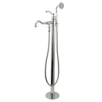 Kingston Brass English Country Freestanding Tub Faucet with Hand Shower (KS7131ABL) Polished Chrome