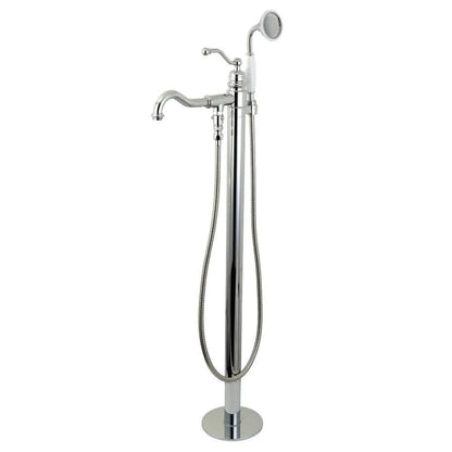 Kingston Brass English Country Freestanding Tub Faucet with Hand Shower (KS7131ABL) Polished Chrome