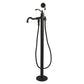 Kingston Brass English Country Freestanding Tub Faucet with Hand Shower (KS7130ABL) Matte Black