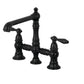 Kingston Brass English Country Kitchen Faucet with Side Sprayer (KS7270ALBS) Matte Black