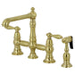Kingston Brass English Country Kitchen Faucet with Side Sprayer (KS7277ALBS) Brushed Brass