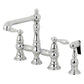 Kingston Brass English Country Kitchen Faucet with Side Sprayer (KS7271ALBS) Polished Chrome