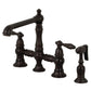 Kingston Brass English Country Kitchen Faucet with Side Sprayer (KS7275ALBS) Oil Rubbed Bronze