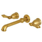 Kingston Brass English Country Wall Mount Roman Tub Faucet (KS7027AL) Brushed Brass