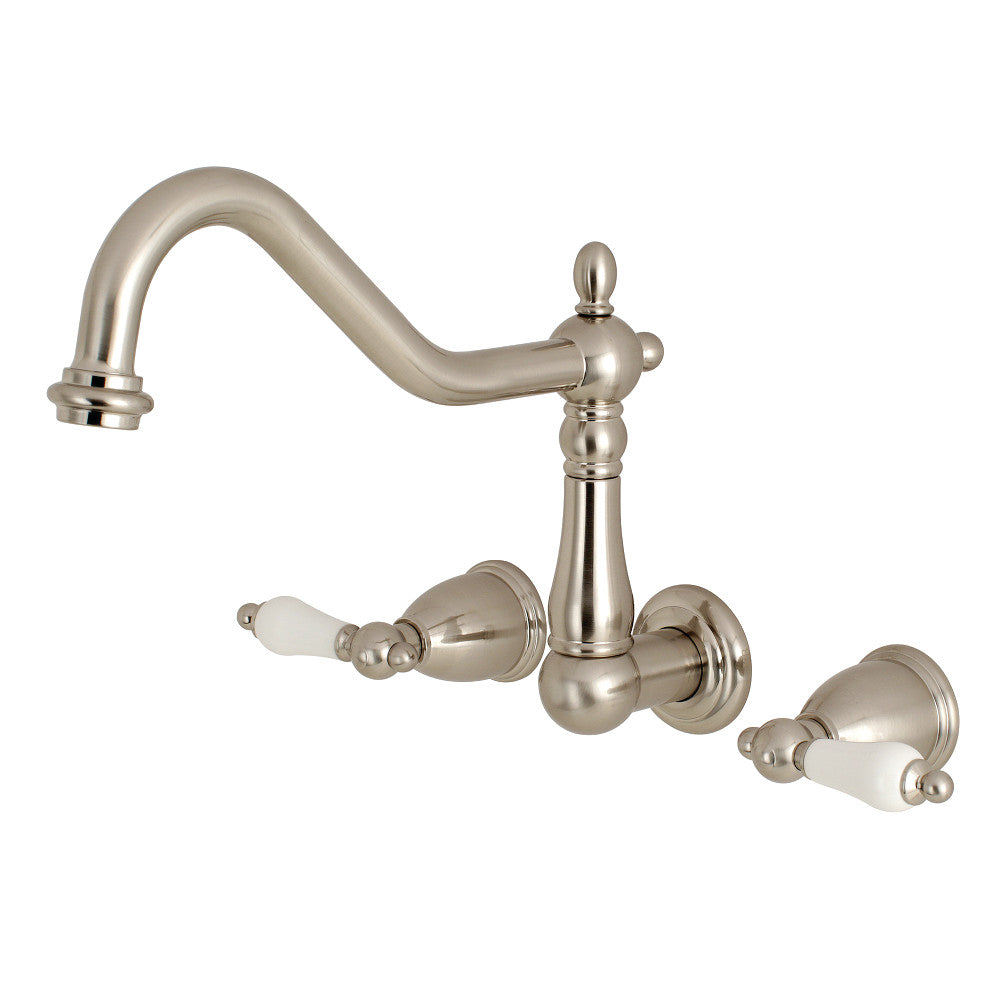 Kingston Brass Heritage Wall Mount Roman Tub Faucet (KS1028PL) Brushed Nickel