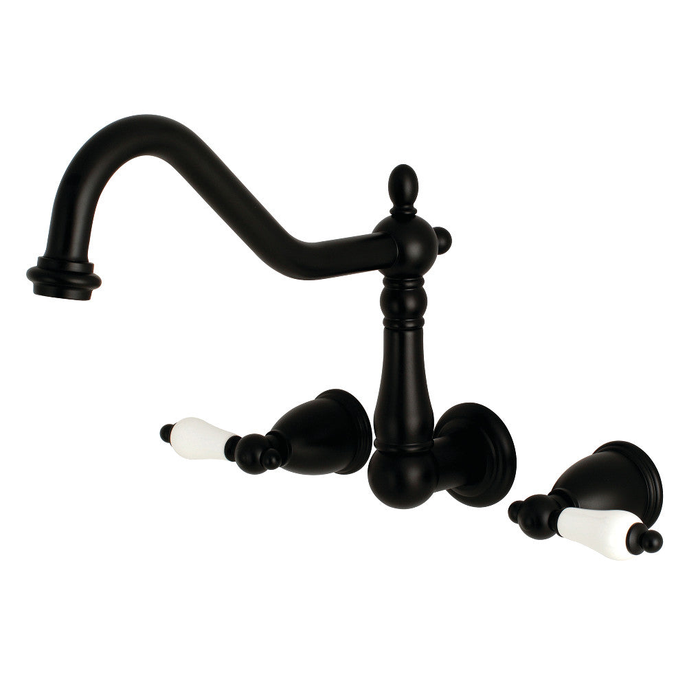 Kingston Brass Heritage Wall Mount Roman Tub Faucet (KS1028PL) Matte Black