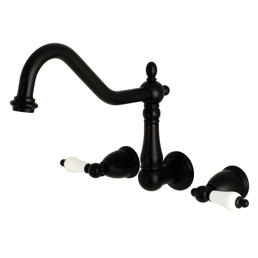 Kingston Brass Heritage Wall Mount Roman Tub Faucet (KS1020PL) Matte Black