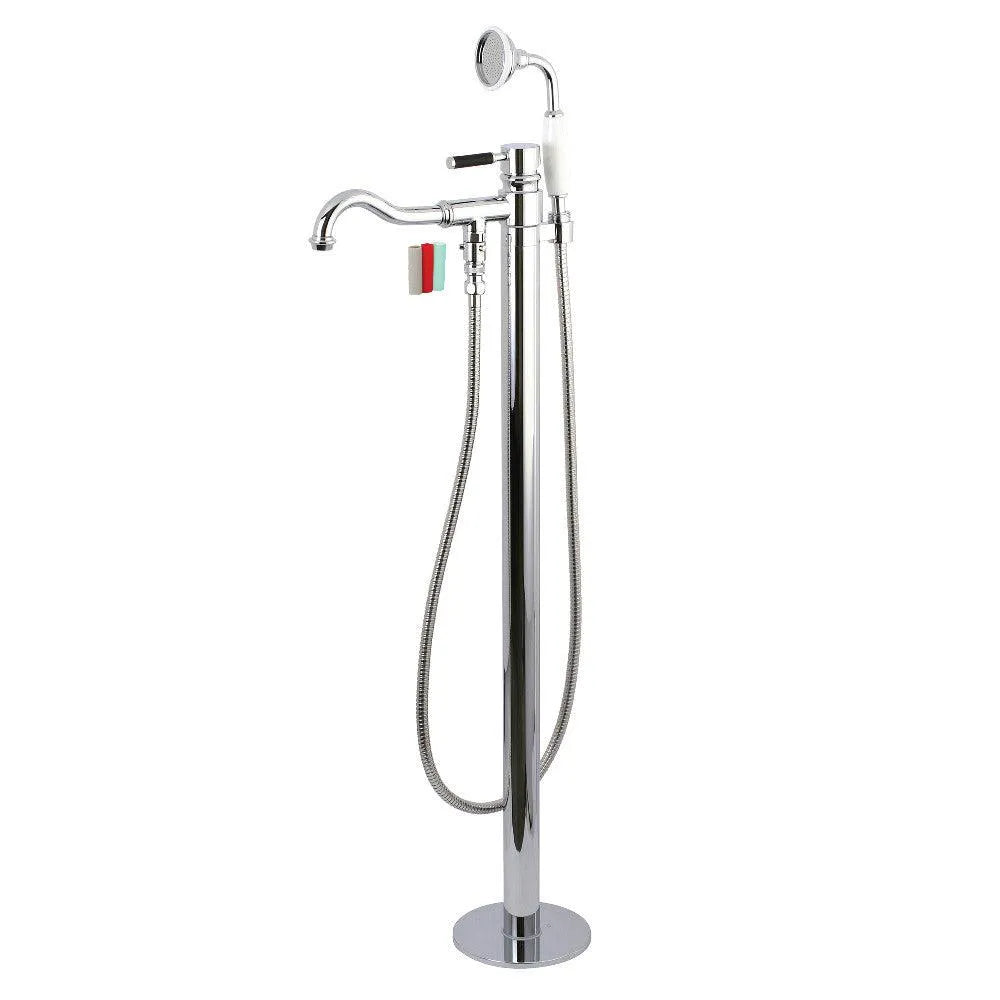 Kingston Brass Kaiser Freestanding Tub Faucet with Hand Shower in Polished Chrome