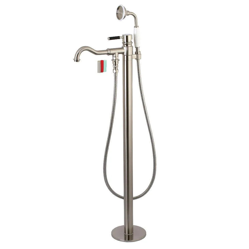 Kingston Brass Kaiser Freestanding Tub Faucet with Hand Shower in Brushed Nickel