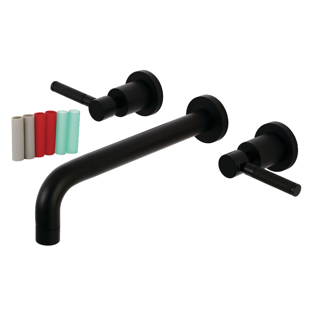 Kingston Brass Kaiser Two-Handle Wall Mount Tub Faucet Matte Black