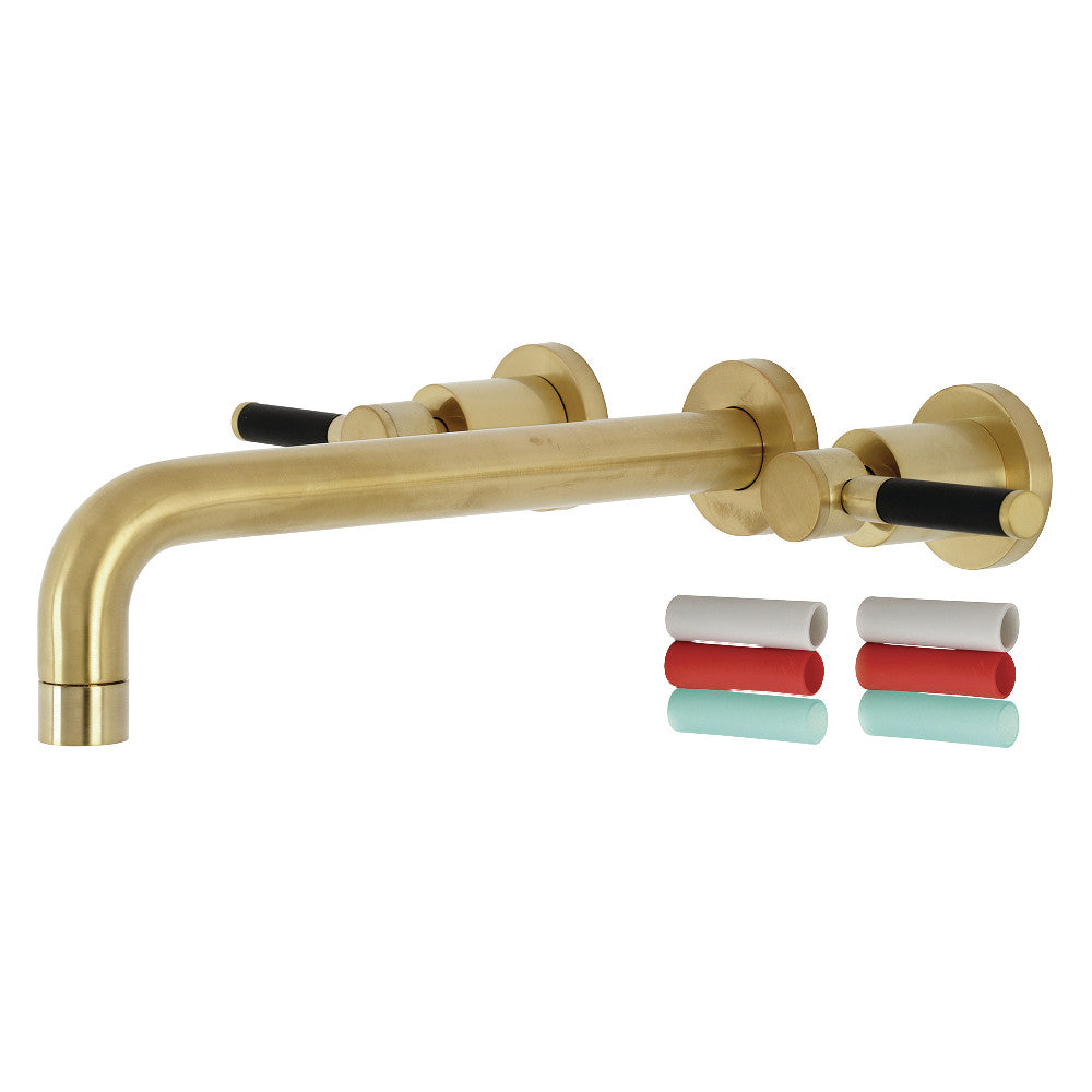 Kingston Brass Kaiser Two-Handle Wall Mount Tub Faucet Brushed Brass