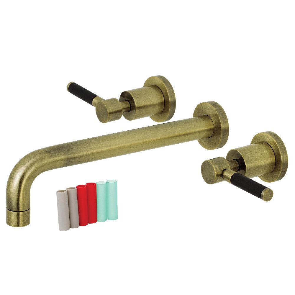 Kingston Brass Kaiser Two-Handle Wall Mount Tub Faucet Antique Brass