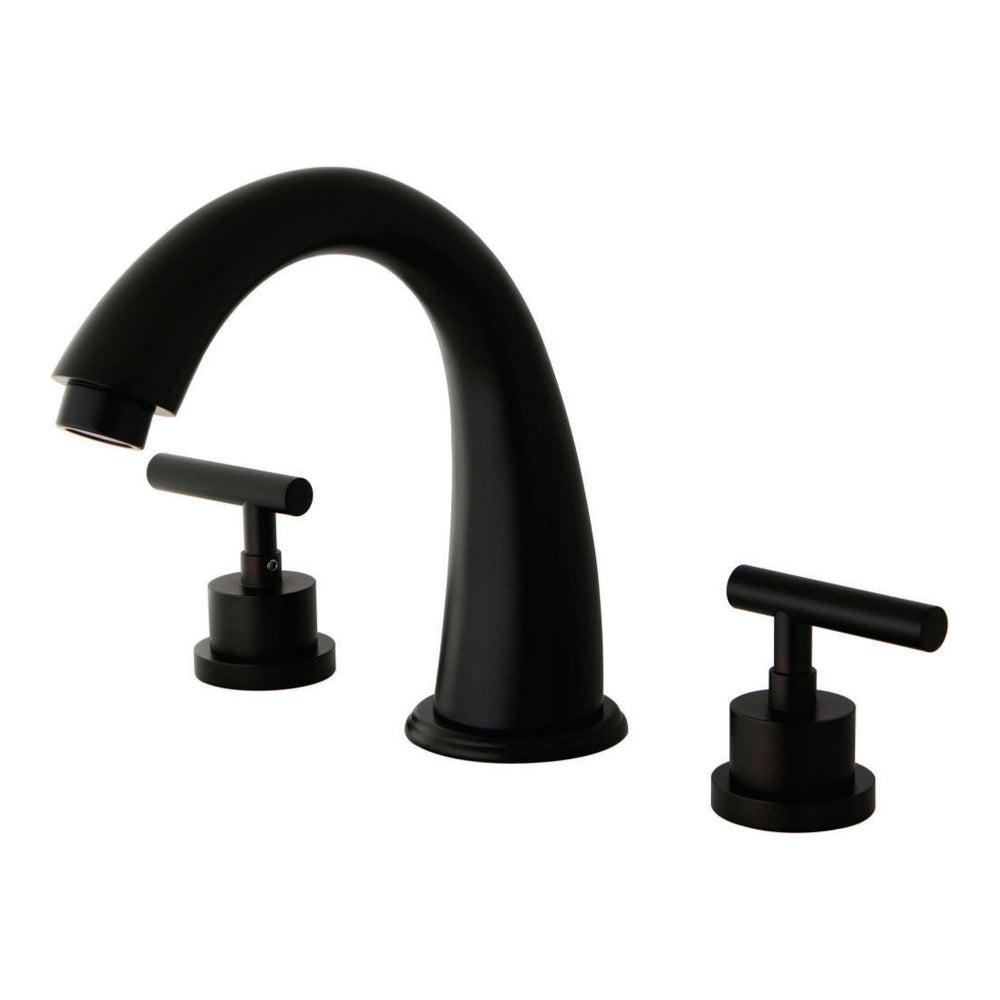 Kingston Brass Manhattan Two-Handle 3-Hole Deck Mount Roman Tub Faucet in Oil Rubbed Bronze (KS2365CML) main image.
