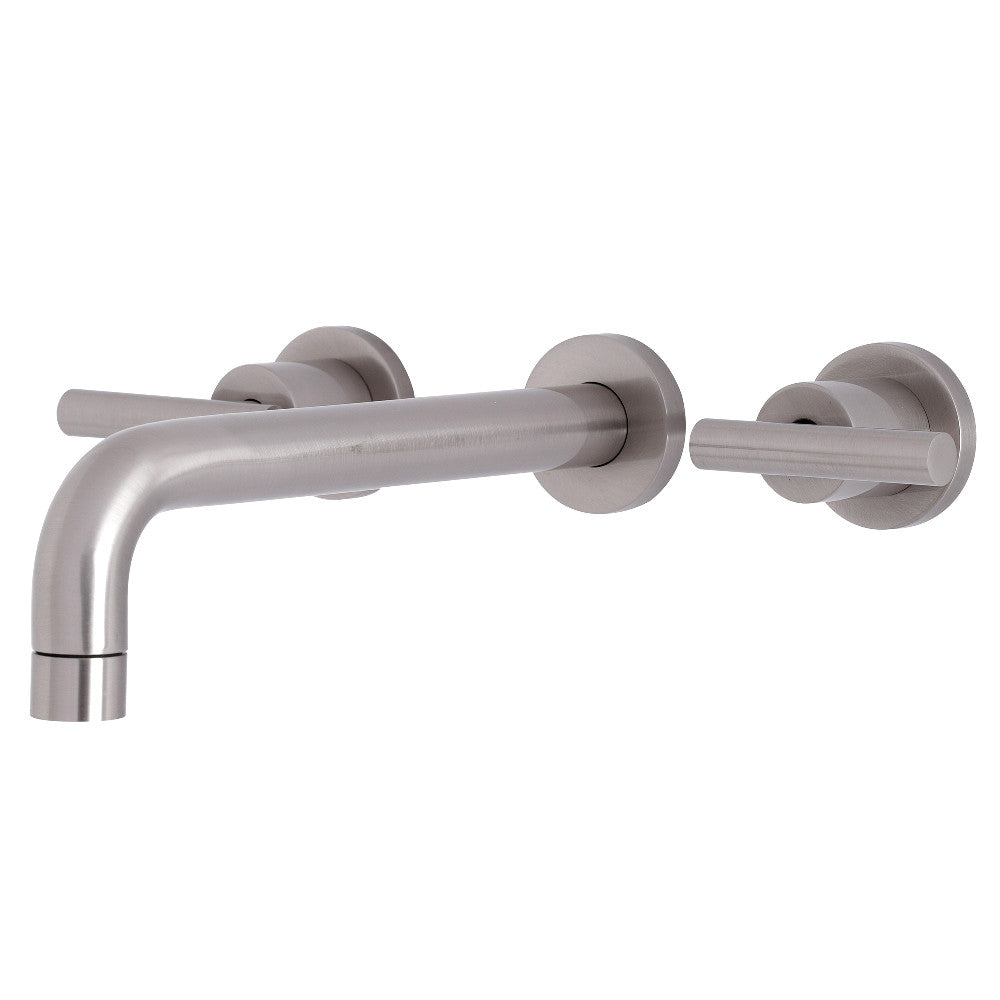 Kingston Brass Manhattan Two-Handle Wall Mount Tub Faucet Brushed Nickel