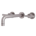 Kingston Brass Manhattan Two-Handle Wall Mount Tub Faucet Brushed Nickel