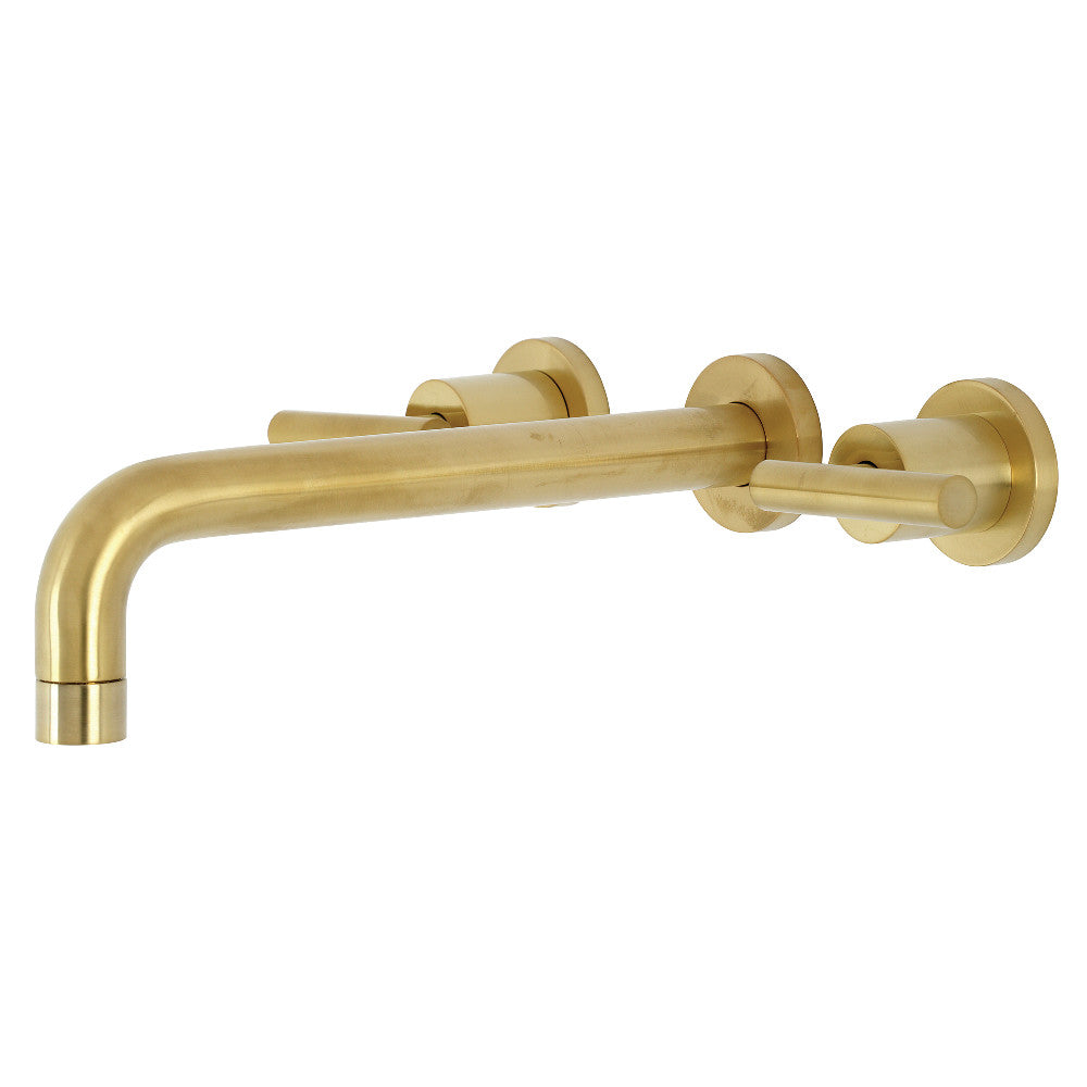 Kingston Brass Manhattan Two-Handle Wall Mount Tub Faucet Brushed Brass