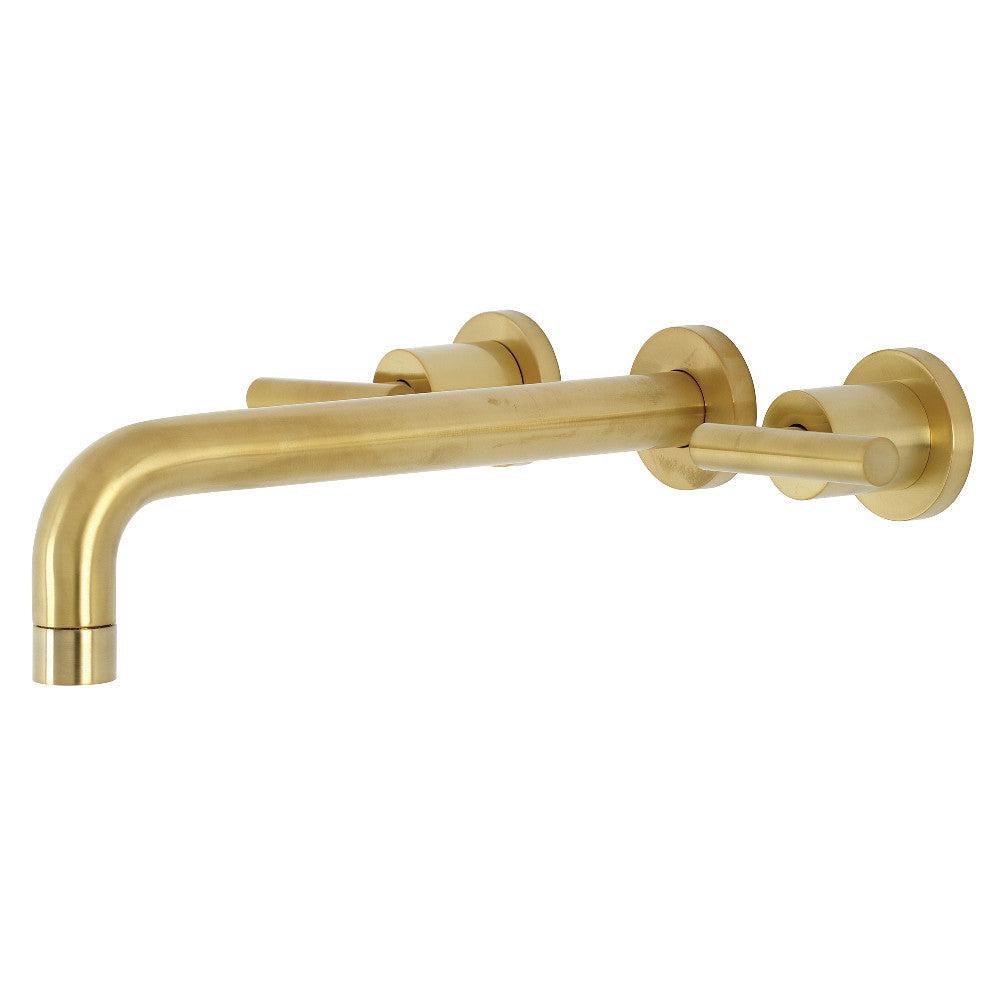 Kingston Brass Manhattan Two-Handle Wall Mount Tub Faucet Brushed Brass