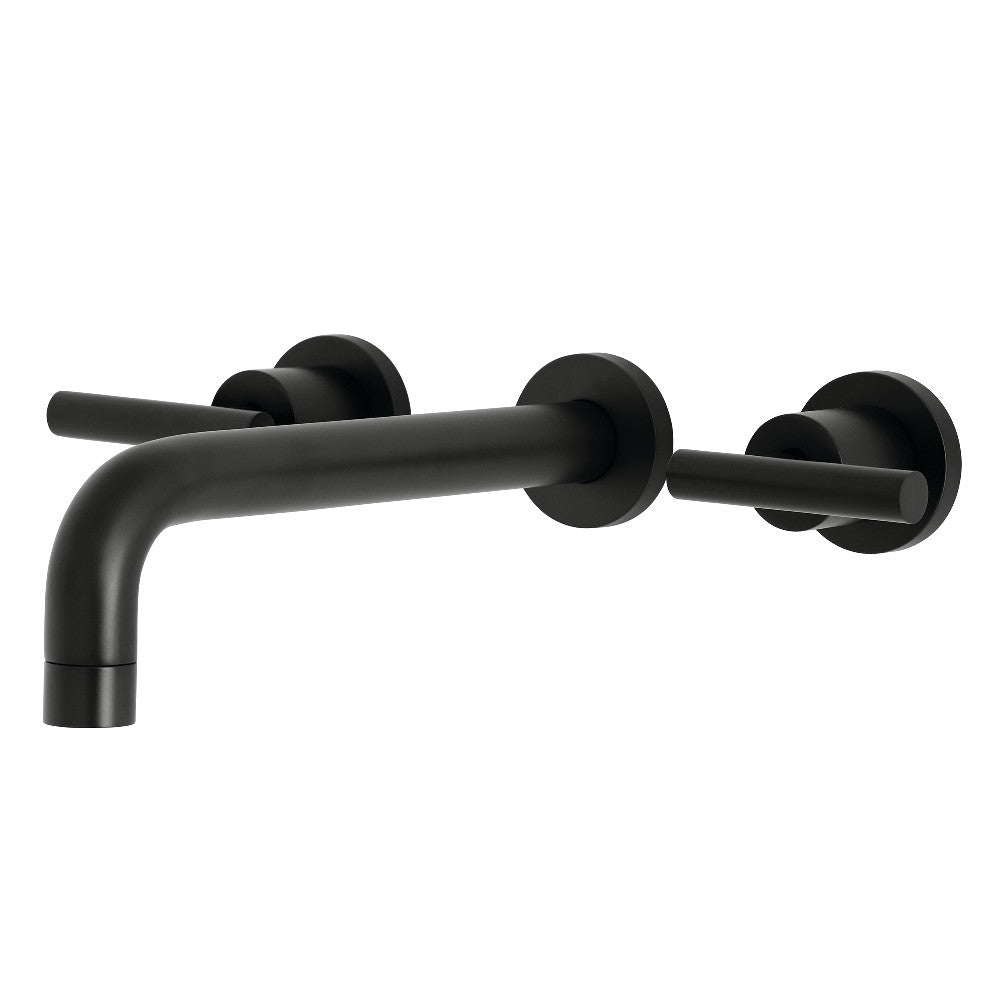 Kingston Brass Manhattan Two-Handle Wall Mount Tub Faucet Matte Black