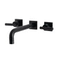 Kingston Brass Manhattan Two-Handle 3-Hole Wall Mount Roman Tub Faucet (KS602-CML) Matte Black