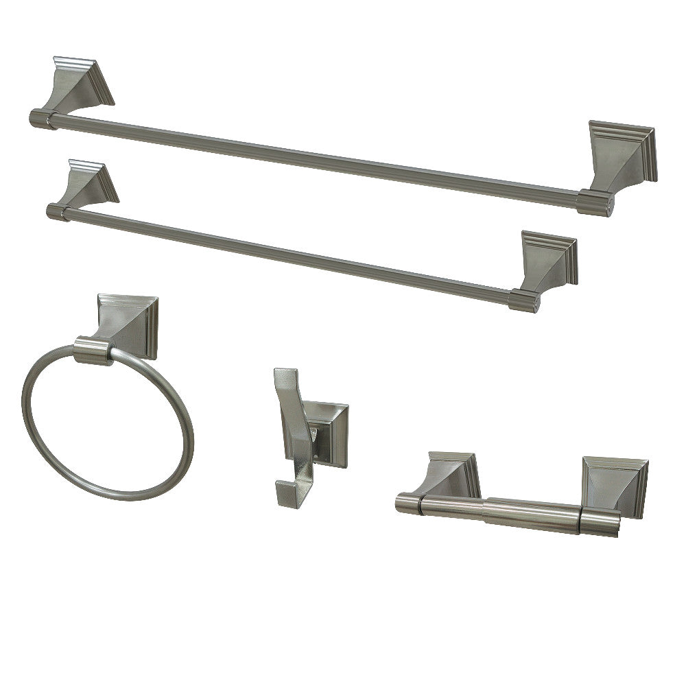 Kingston Brass Monarch 5-Piece Bathroom Accessory Set Brushed Nickel