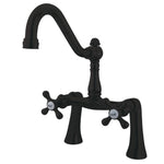 Kingston Brass Restoration 7-Inch Center Deck Mount Clawfoot Tub Faucet Oil Rubbed Bronze