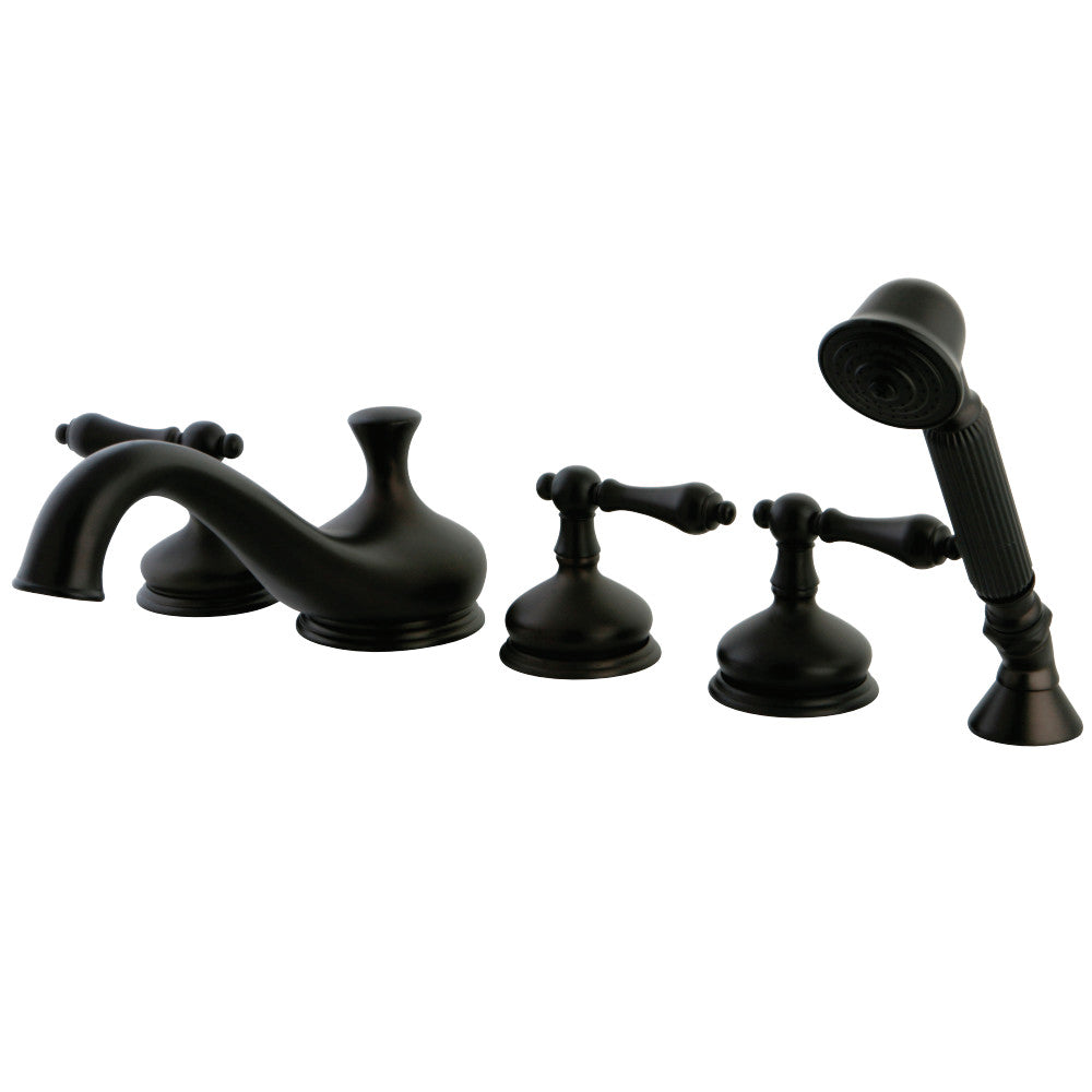 Kingston Brass Restoration Roman Tub Faucet with Hand Shower Oil Rubbed Bronze