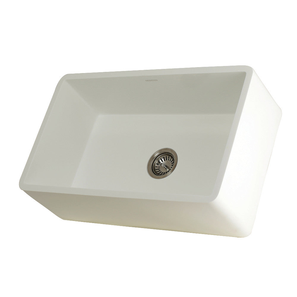 Kingston Brass Solid Surface Matte Stone Apron Front Farmhouse Single Bowl Kitchen Sink 