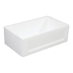 Kingston Brass 36 in. Solid Surface Matte Stone Apron Front Farmhouse Single Bowl Kitchen Sink in Matte White (GKFA361810SQ)