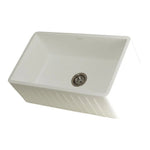 Kingston Brass Solid Surface Matte Stone Apron Front Farmhouse Single Bowl Kitchen Sink, Matte White 