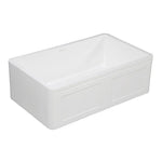 Kingston Brass Solid Surface Matte Stone Apron Front Farmhouse Single Bowl Kitchen Sink, Matte White 