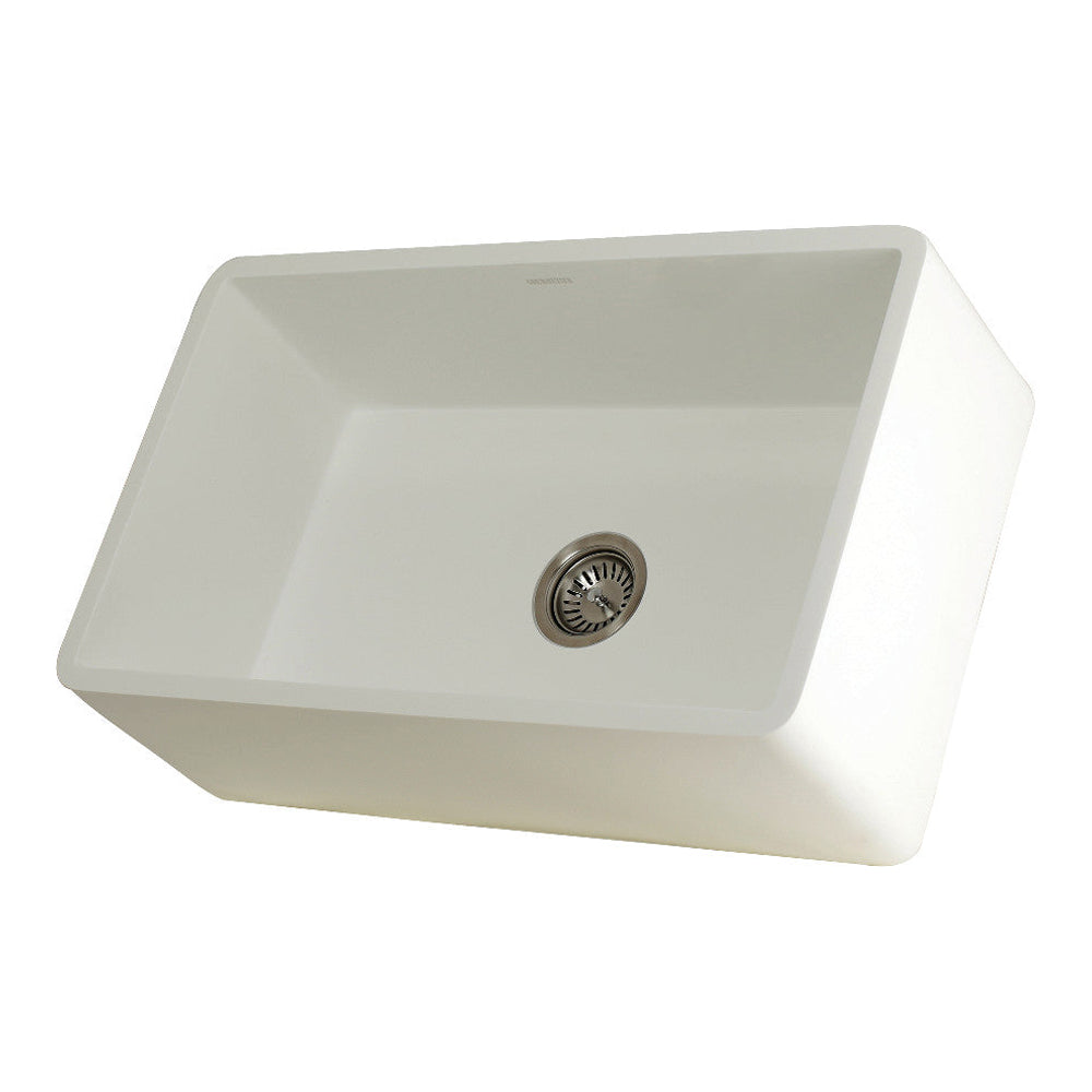 Kingston Brass Solid Surface Matte Stone Apron Front Farmhouse Single Bowl Kitchen Sink 