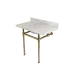 Kingston Brass Templeton 36" x 22" Carrara Marble Vanity Top with Brass Console Legs Carrara Marble/Polished Nickel