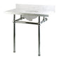 Kingston Brass Templeton 36" x 22" Carrara Marble Vanity Top with Brass Console Legs Carrara Marble/Polished Chrome