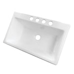 Kingston Brass Towne 36-Inch Cast Iron Undermount Kitchen Sink, 4-Hole, White White