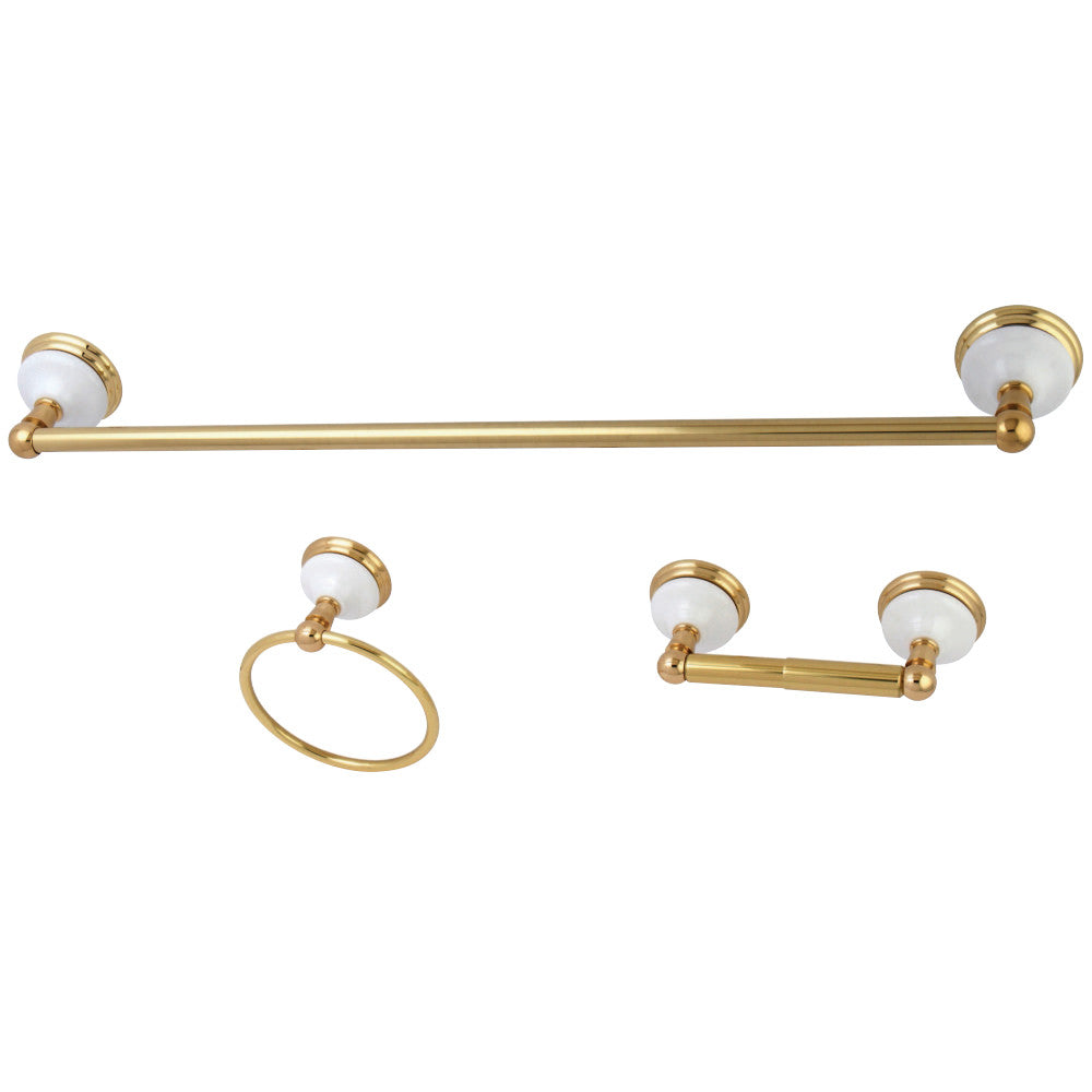 Kingston Brass Victorian 3-Piece Bathroom Hardware Polished Brass