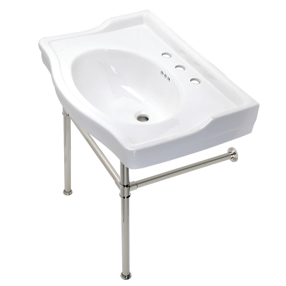 Kingston Brass Victorian 30-Inch Console Sink with Stainless Steel Legs