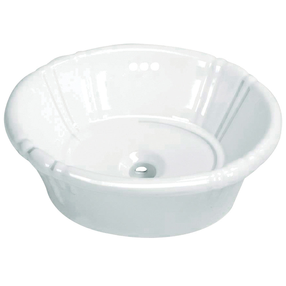 Kingston Brass Vintage Vitreous China Single Bowl Drop-In Bathroom Sink, White