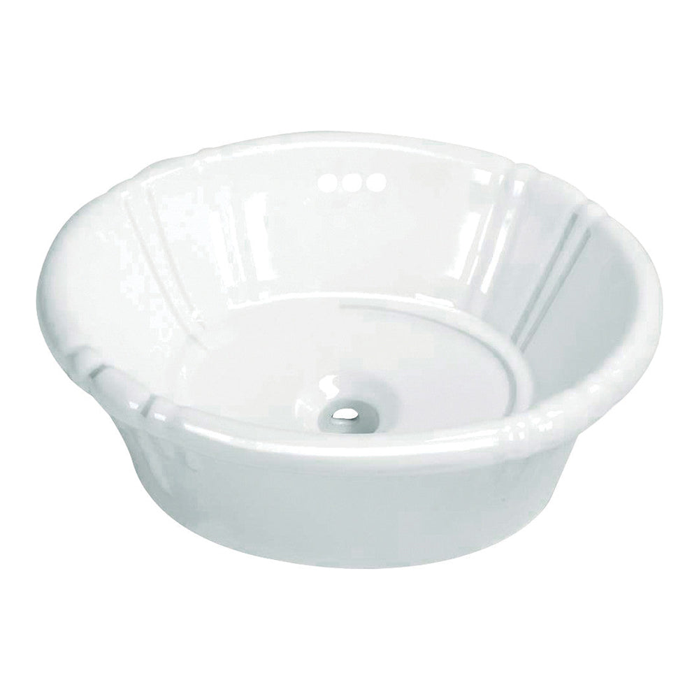 Kingston Brass Vintage Vitreous China Single Bowl Drop-In Bathroom Sink, White