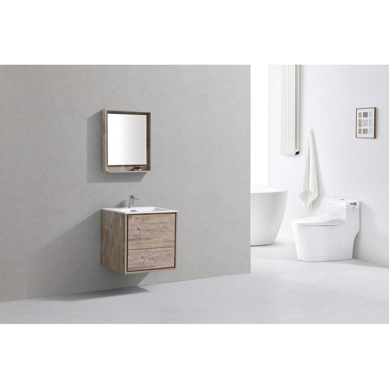 KubeBath 24 in. De Lusso Wall Mount Modern Bathroom Vanity With Color Options 
