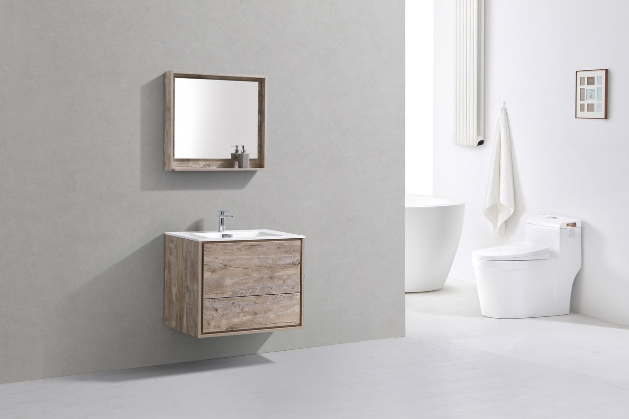 KubeBath 30 in. De Lusso Wall Mount Modern Bathroom Vanity With Color Options 