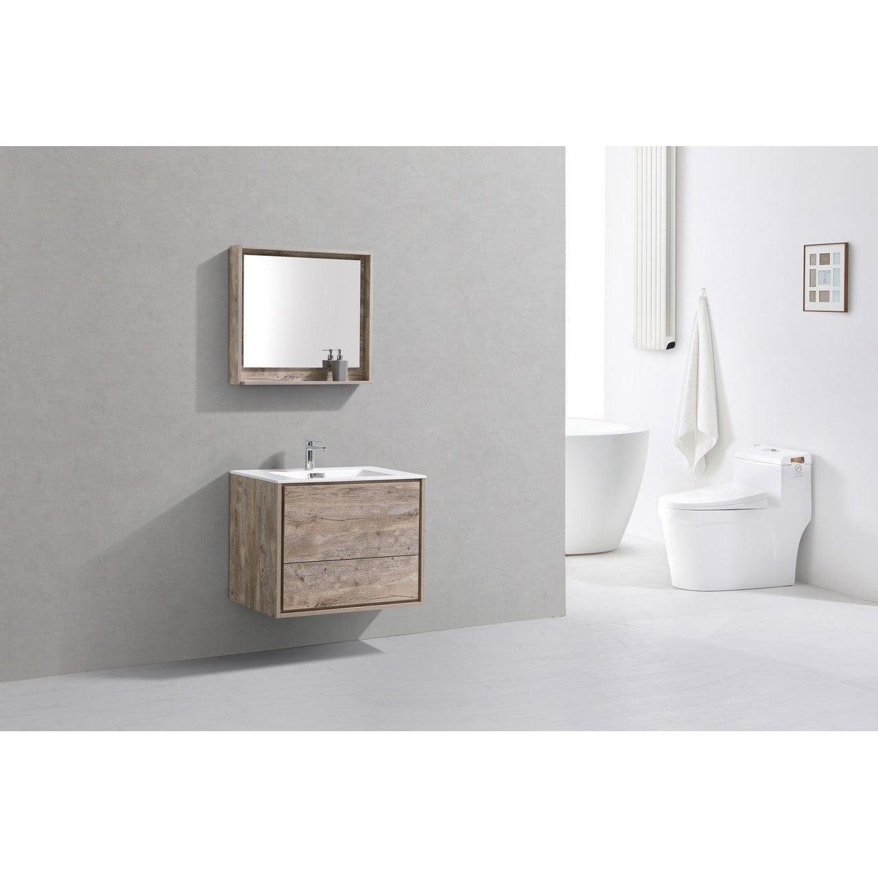 KubeBath 30 in. De Lusso Wall Mount Modern Bathroom Vanity With Color Options 